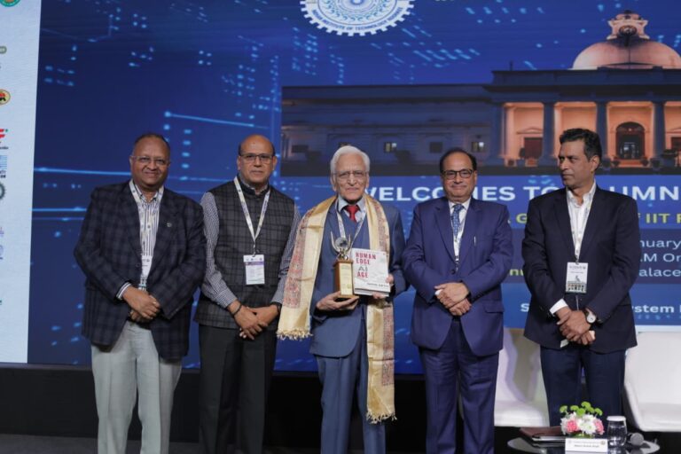 Director IIT Roorkee K. K. Pant, IITRAA President Vinay Kumar Tripathi, and Secretary R. K. Singh