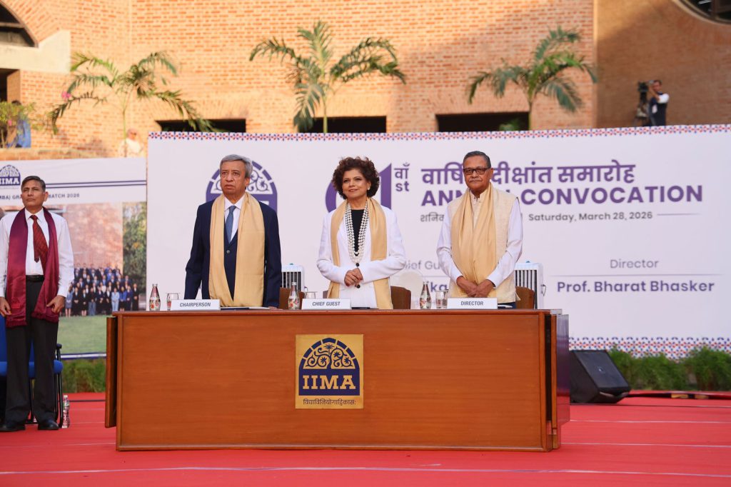 Ms. Chandrika Tandon, Business Leader, Humanitarian, Grammy-Award Winning Musician, and an IIMA alumna (PGP 1975), Joined as the Chief Guest for IIMA’s 61st Convocation