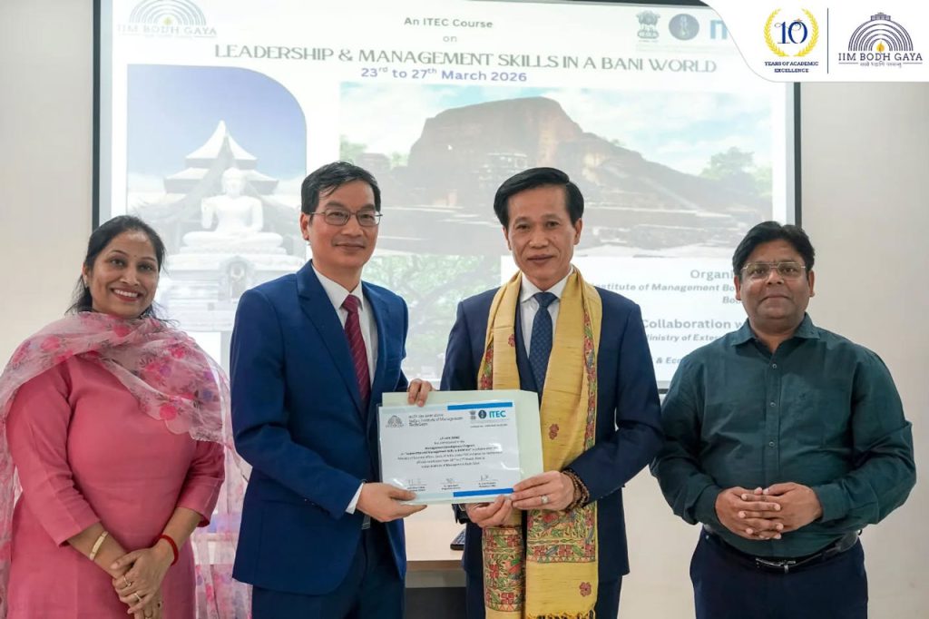 IIM Bodh Gaya welcomed a delegation from the Ho Chi Minh National Academy of Politics (HCMA), Vietnam,