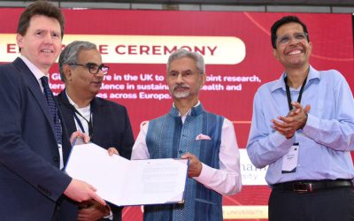 Image: (from left to right) Professor Mike Shipman, Professor Raghunathan Rengaswamy (Dean, Global Engagement, IITM), Dr. Subrahmanyam Jaishankar (India’s External Affairs Minister) and Professor Veezhinathan Kamakoti (Director, IITM).