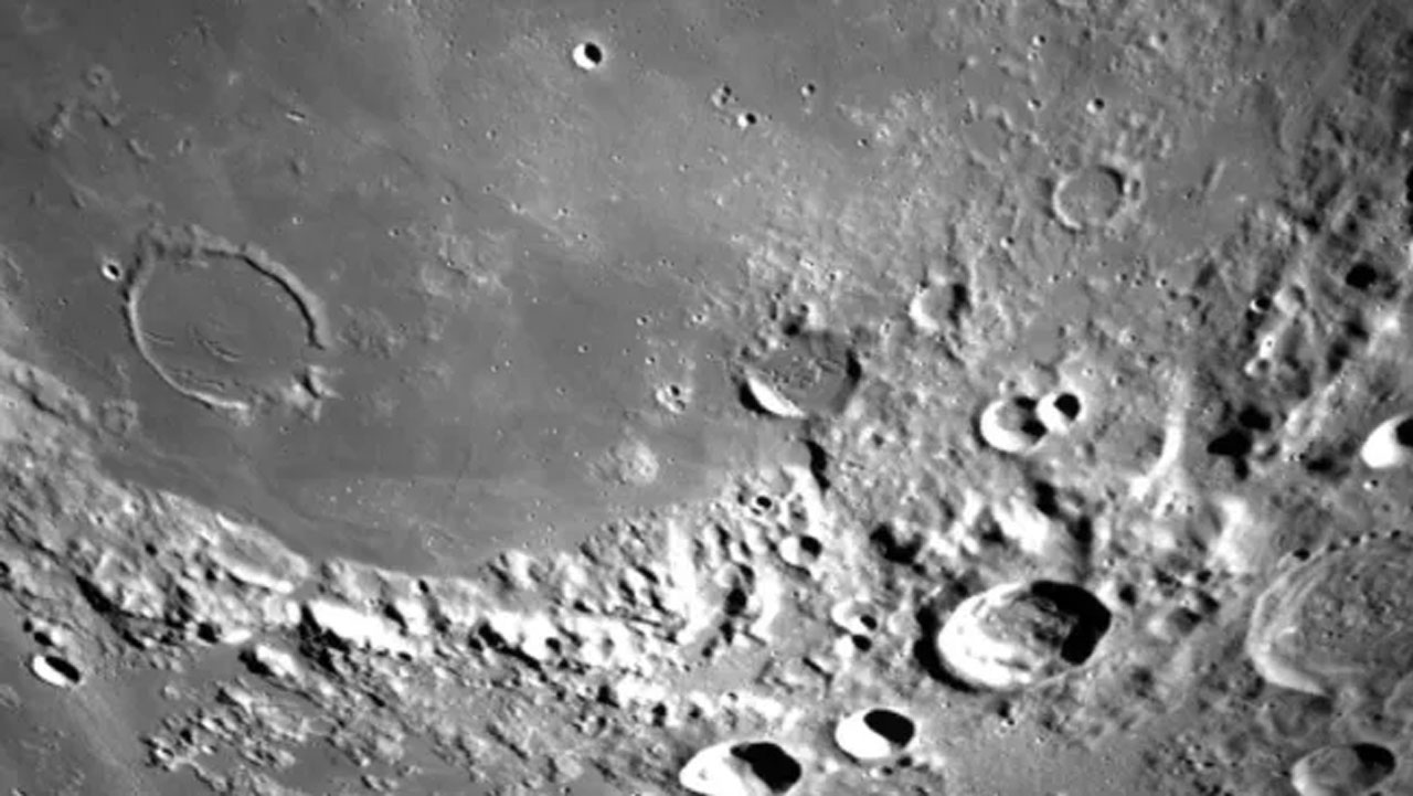 Photo of the moon by the Chandrayaan-3 probe's Lander Hazard Detection and Avoidance Camera (LHDAC). (Image credit: ISRO)