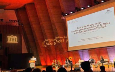 IIIT Hyderabad’s Sujal Deoda presents his keyword‑based study on AI ethics at the IASEAI conference in Paris