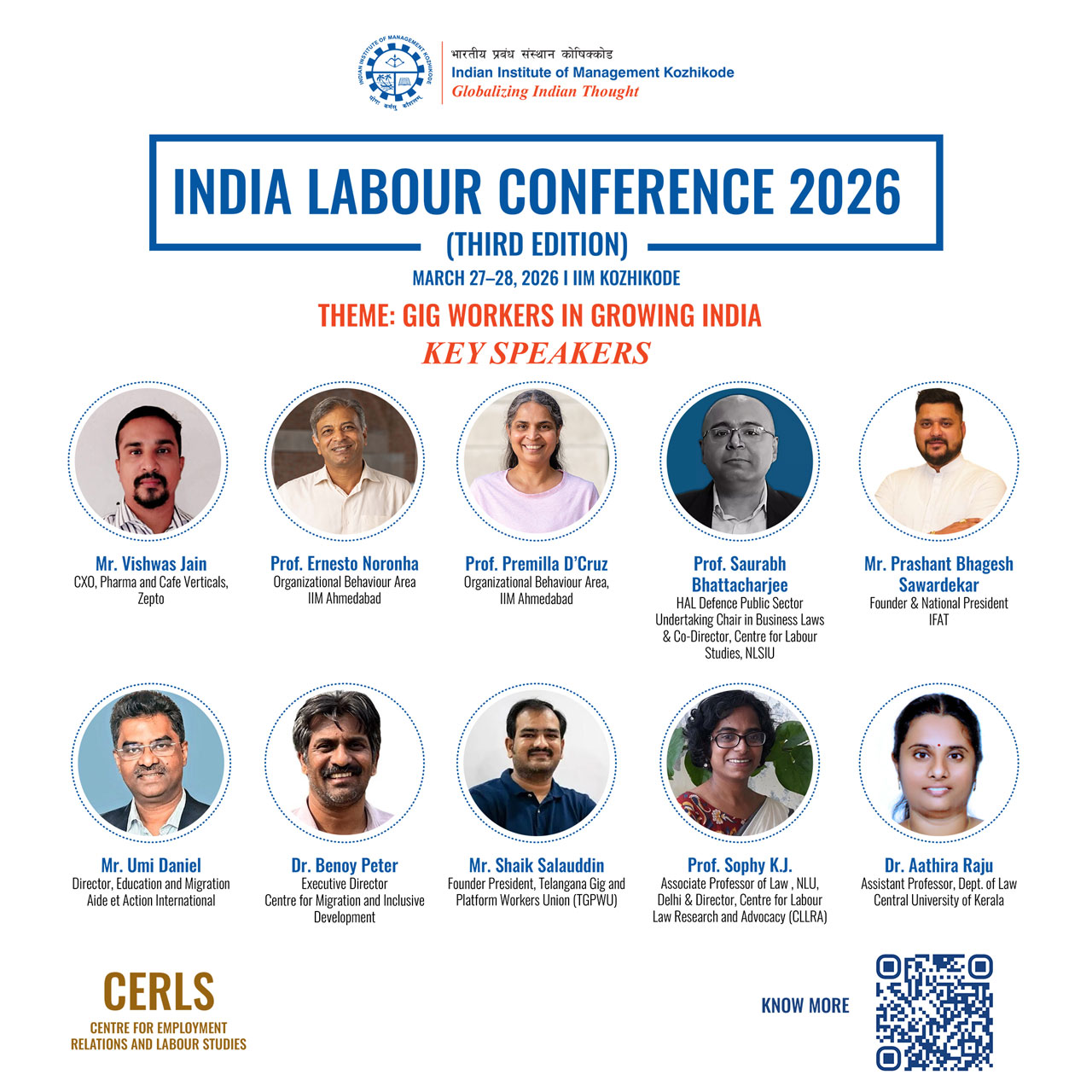 Third Edition of 'India Labour Conference' 2026, hosted by the Center for Employment Relations and Labour Studies (CERLS)