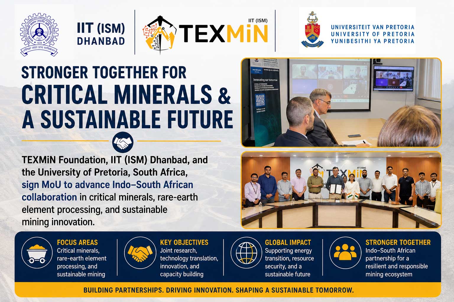 TEXMiN, IIT(ISM) Dhanbad and University of Pretoria sign critical minerals MoU