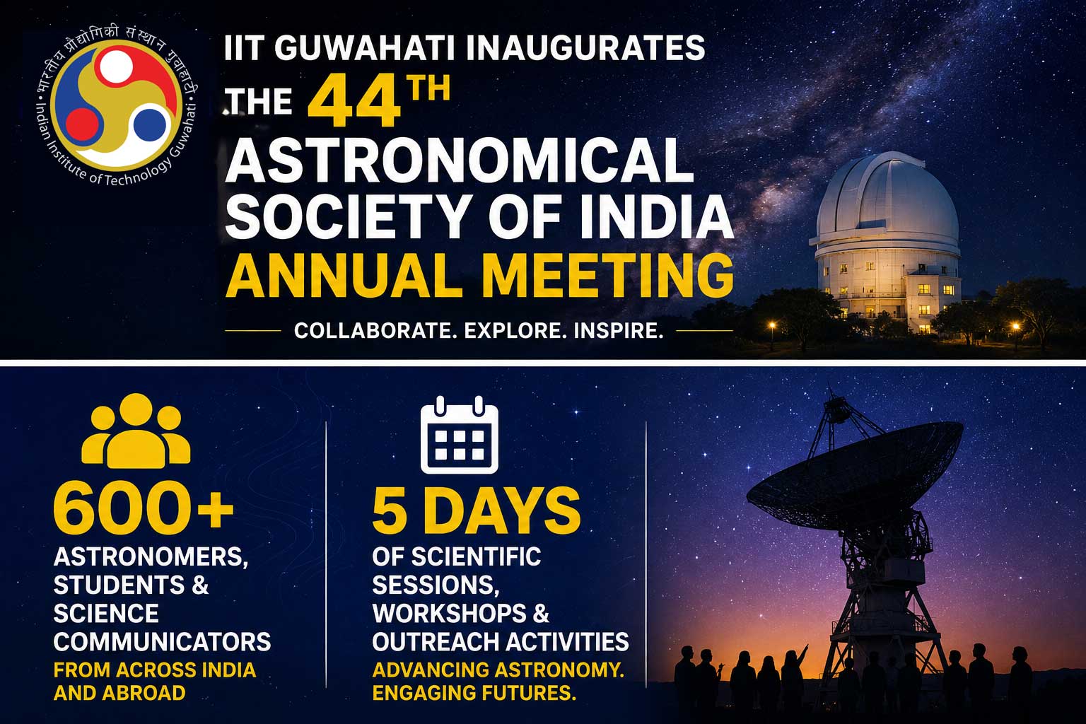 IIT Guwahati Hosts 44th ASI Annual Meeting, Brining India’s Astronomy Community Together