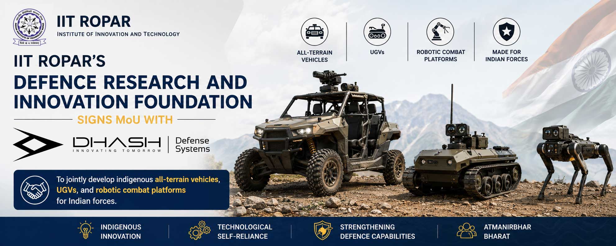 IIT Ropar and Dhash Defense Sign MoU to Co‑Develop India’s Next‑Generation All‑Terrain Mobility Platforms