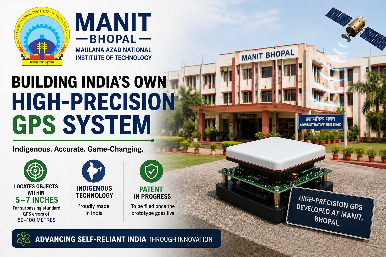 MANIT Bhopal Researchers Build High-Precision GPS Technology With 5–7 Inch Accuracy