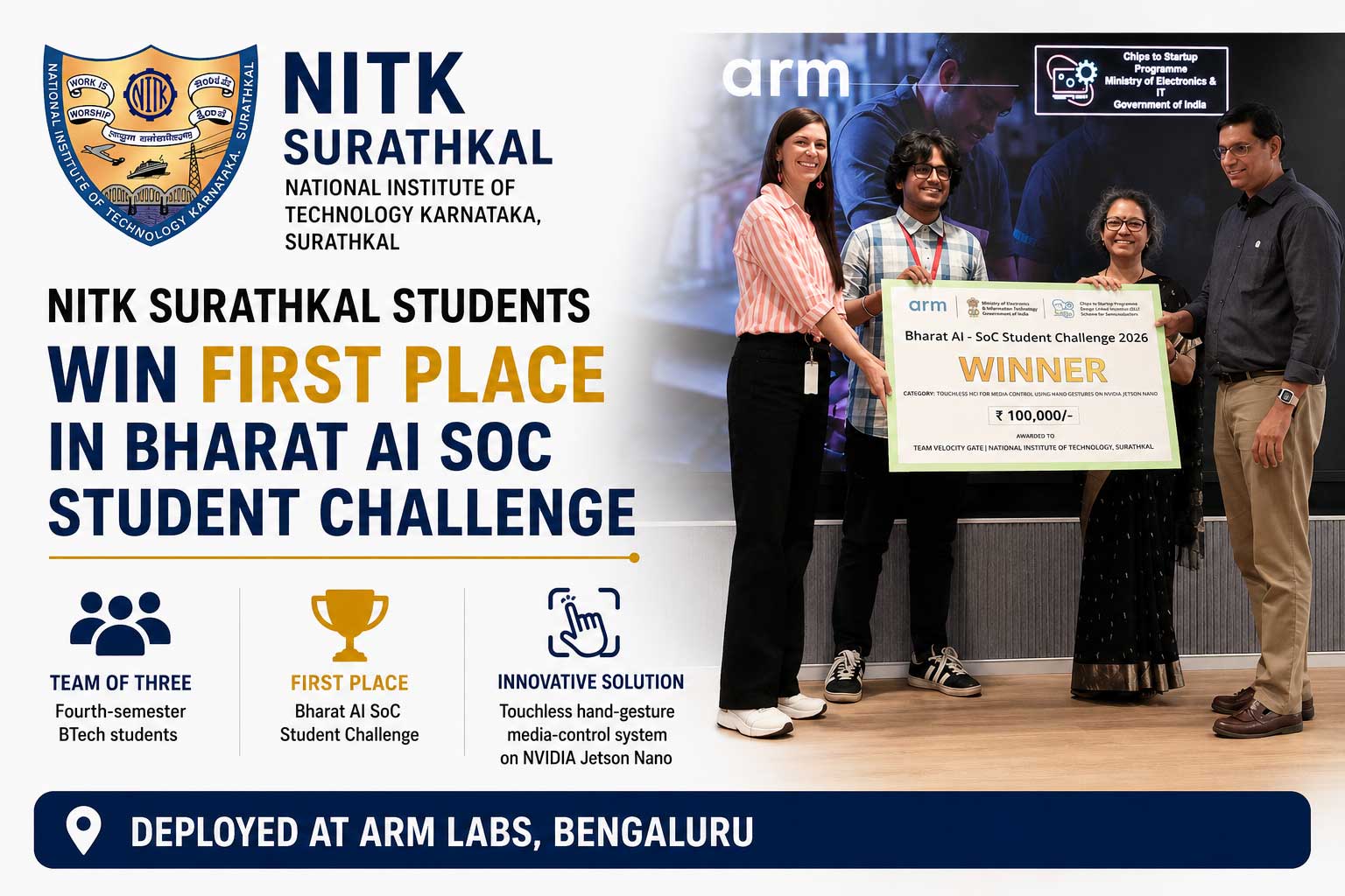 NITK students secure first place in Bharat AI SoC Student Challenge