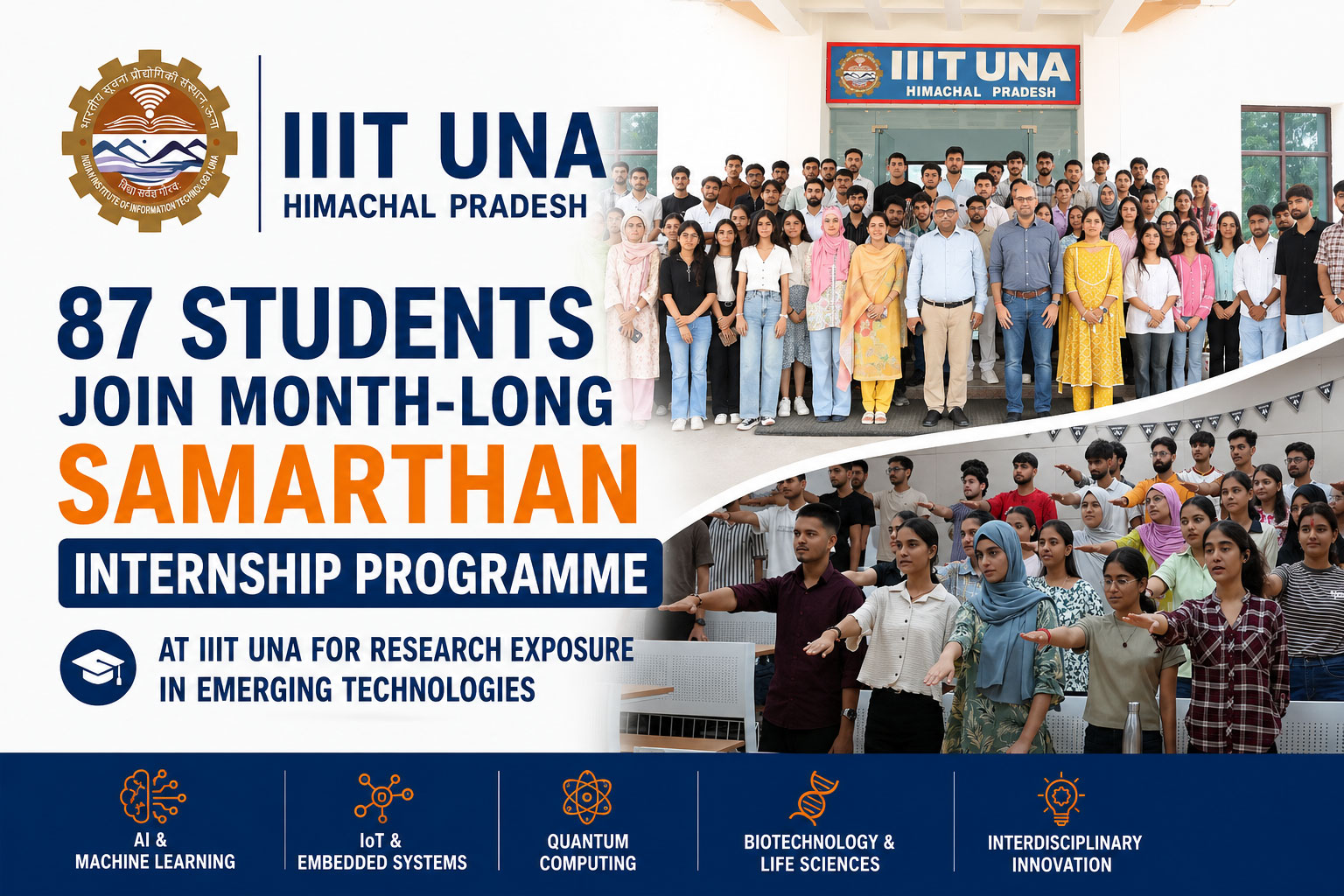 87 students take part in month-long SAMARTHAN internship at IIIT Una