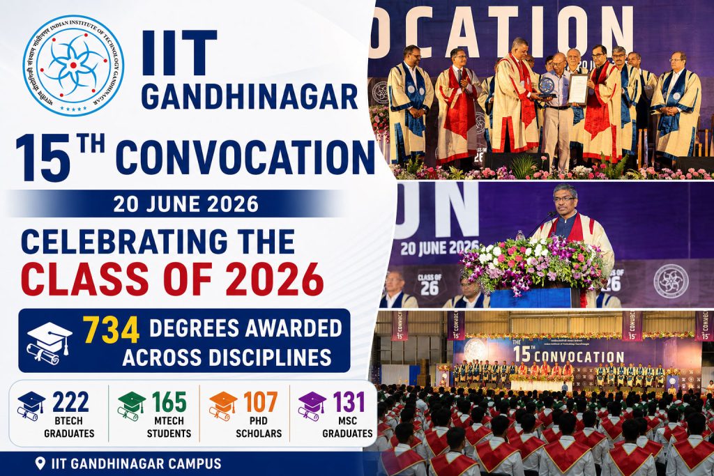 IIT Gandhinagar Marks 15th Convocation, Celebrates Class of 2026 with 734 Degrees Awarded