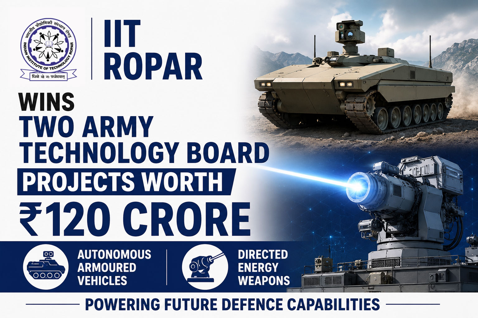 IIT Ropar to develop combat vehicles, directed energy weapons for Army in Rs 120-crore project