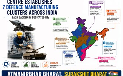 Centre plans to set up seven defence man­u­fac­tur­ing clusters States and UTs backed by IITs to form them­atic hubs