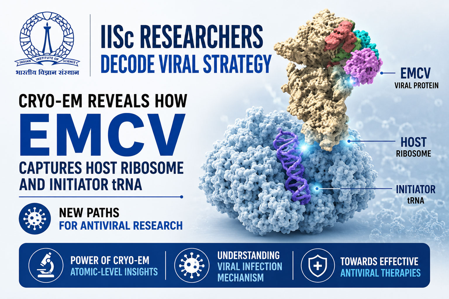 IISc Scientists Decode How EMCV Hijacks Host Protein Machinery