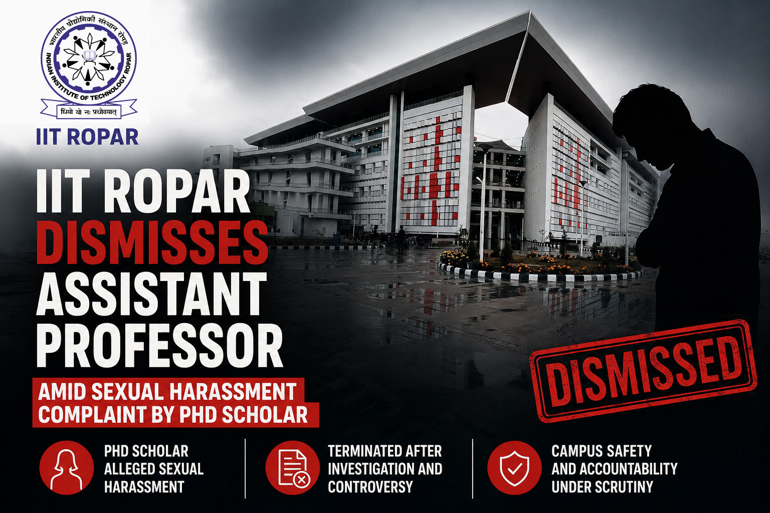 IIT Ropar Dismisses Assistant Professor Amid Sexual Harassment Complaint by PhD Scholar
