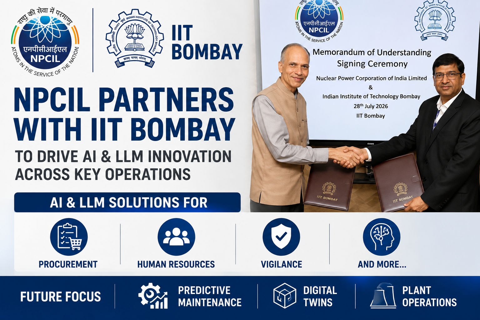 NPCIL partners with IIT Bombay to implement AI and LLM-based solutions in procurement, HR, vigilance