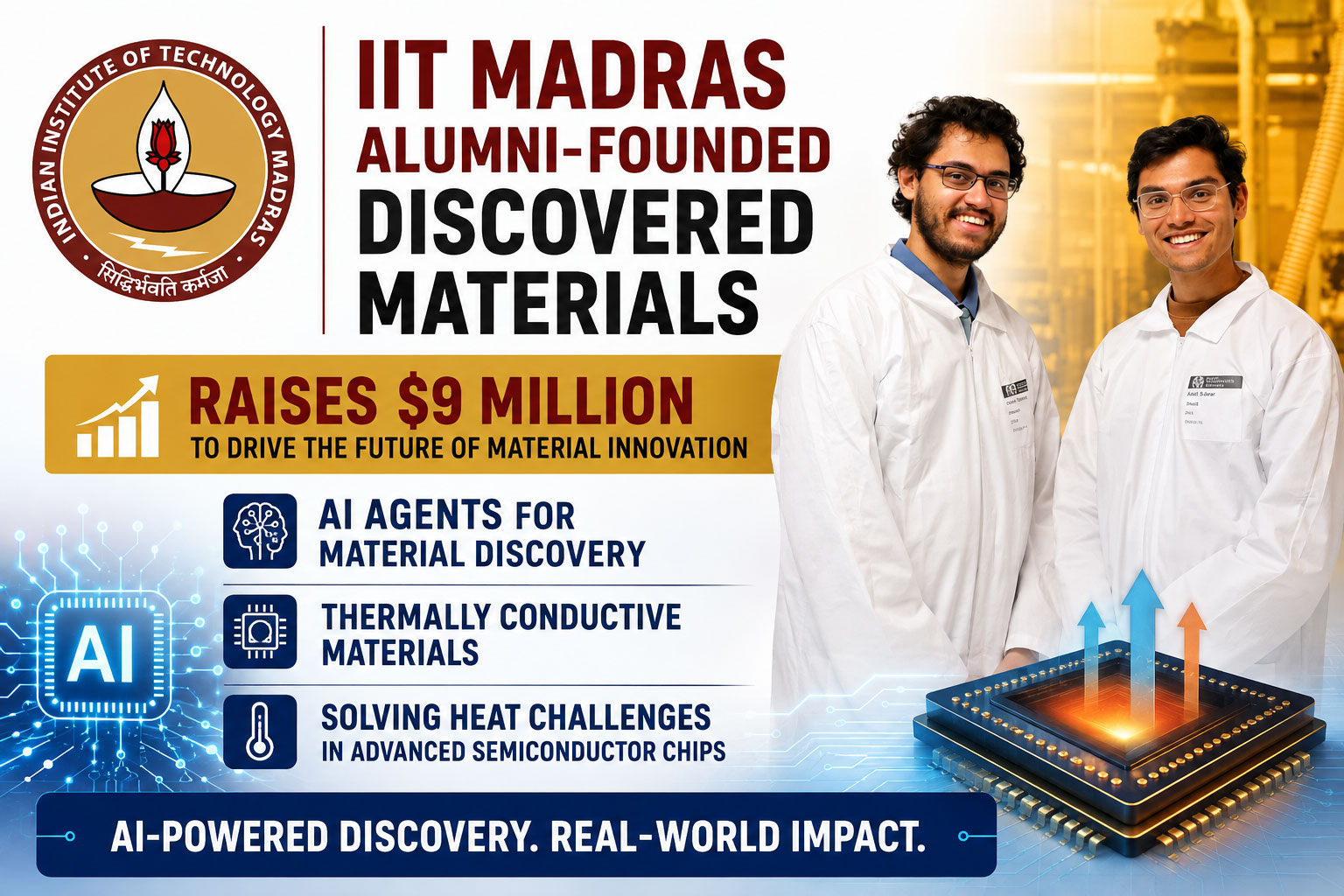 Discovered Materials, founded by IIT Madras alumni, raises $9 million to use AI agents for discovering thermally conductive materials