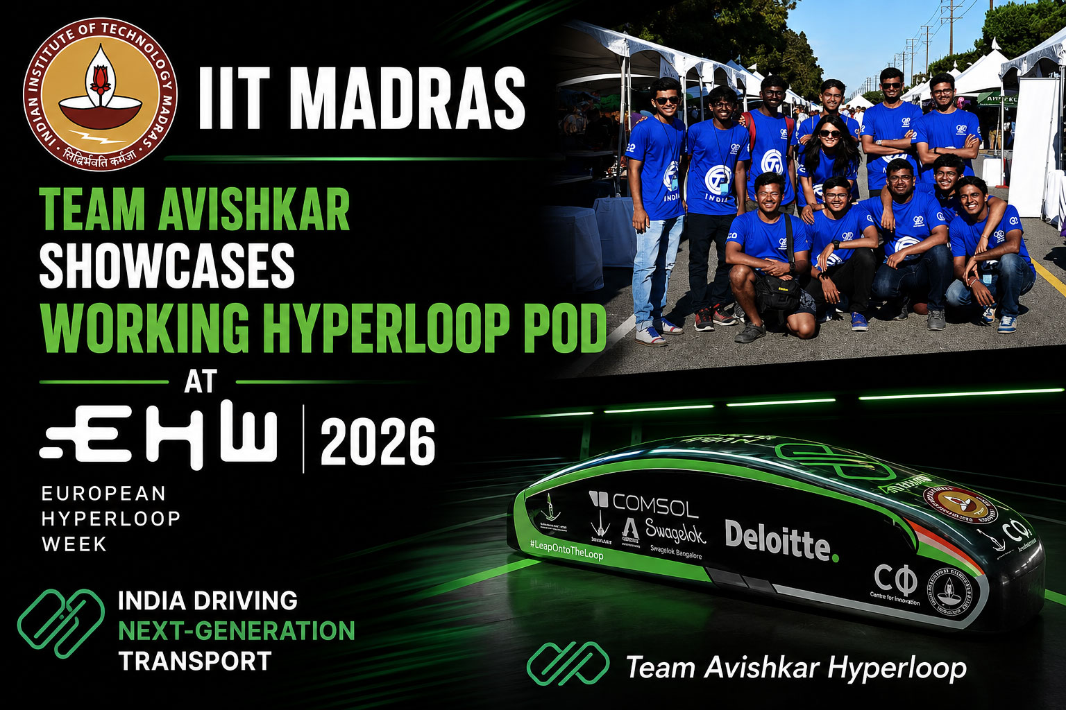 IIT Madras’s Team Avishkar showcases a working Hyperloop pod at EHW 2026, highlighting India’s growing capabilities in next-generation transport technology.