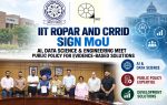 IIT Ropar and CRRID sign MoU to combine AI, data science and engineering with public policy expertise for evidence-based governance and development solutions.